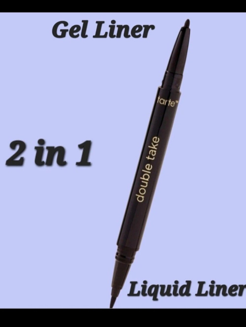 Tarte Double Take Eyeliner Liquid & Gel Liner Duo .0035oz Full Size BNIB Black.